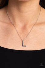 Load image into Gallery viewer, Leave Your Initials-(L) silver Necklace And Earrings
