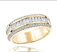 Load image into Gallery viewer, Baguette About It- Gold Round/Baguette Zircon Band
