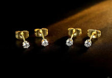 Load image into Gallery viewer, Baby Cakes- 2mm Stainless Steel  Zircon Studs Gold/Silver
