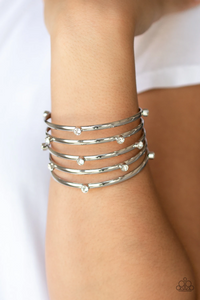 Sugarlicious Sparkle Silver Stacked Cuff Bracelet