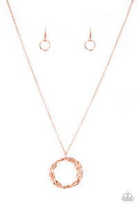 Millennial Minimalist- Copper Necklace And Earrings