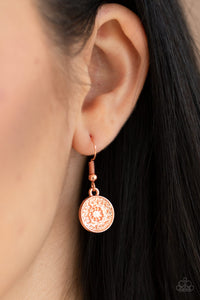 Medallion Marvel- Copper Necklace And Earrings