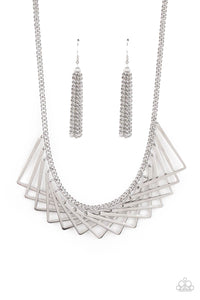 Metro Mirage- Silver Necklace And Earrings