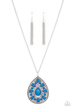 Load image into Gallery viewer, Retro Praires- Blue Necklace And Earrings
