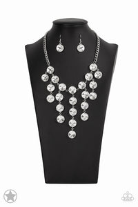 Spotlight Stunner- Silver/ Bling Necklace And Earrings