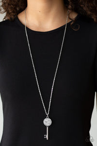 Key Keepsake- Silver/ Hematite Necklace And Earrings