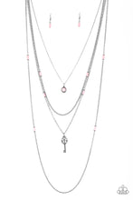 Load image into Gallery viewer, Key Keynote- Pink/Silver Necklace And Earrings
