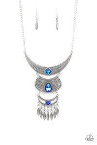 Lunar Enchantment- Blue Necklace And Earrings
