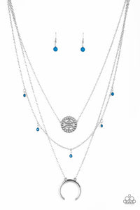 Lunar Lotus- Blue Necklace And Earrings