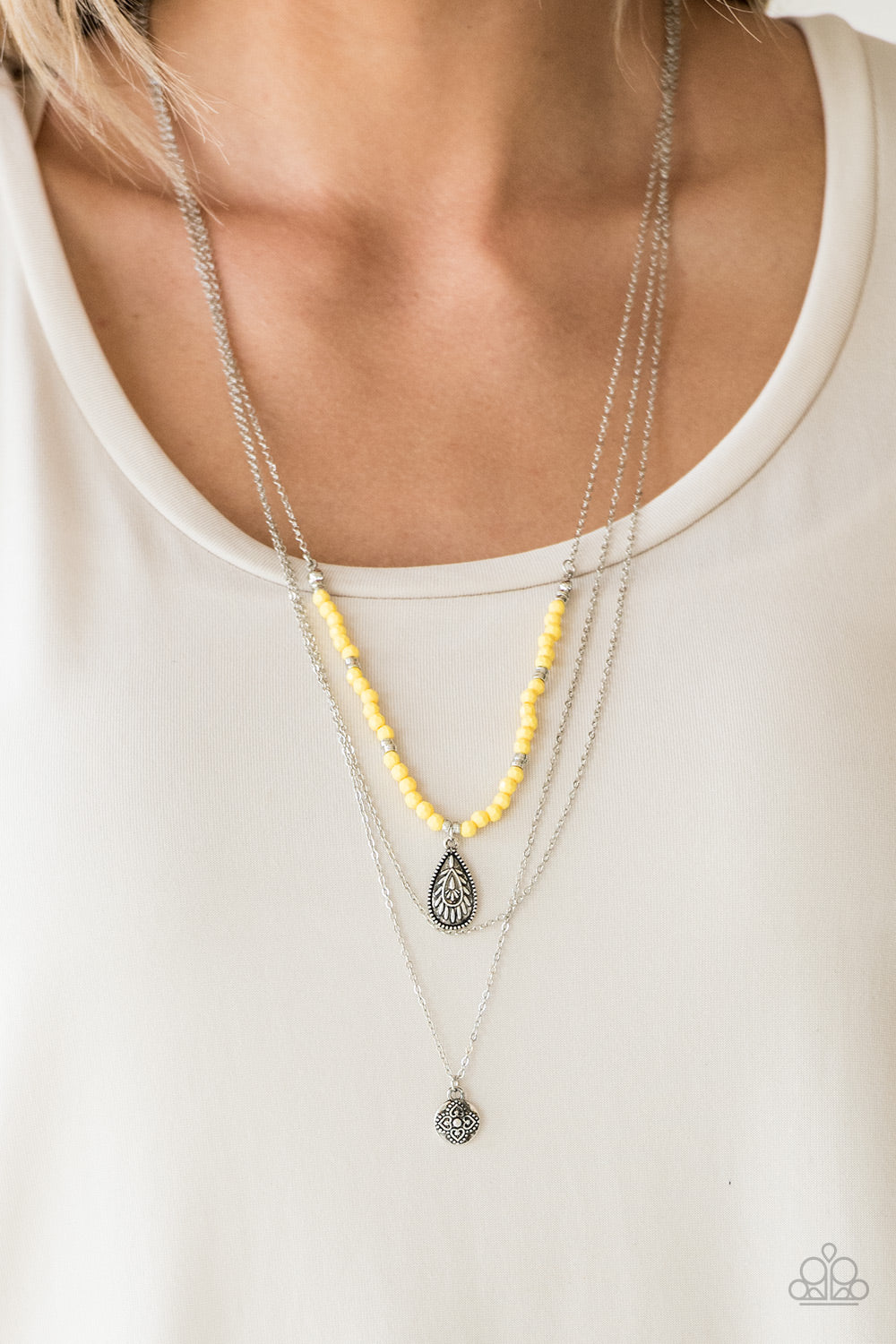 Mild Wild- Yellow Necklace And Earrings