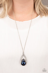 Notorious Noble- Blue/Bling Necklace And Earrings