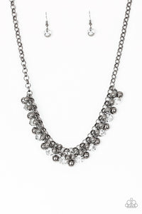 Wall Street Winner- Black (Bling) Necklace And Earrings