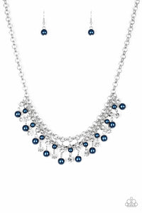 You May Kiss The Bride- (Bling) Blue Necklace And Earrings