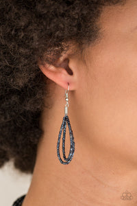 Knotted Knockout- Blue Necklace And Earrings