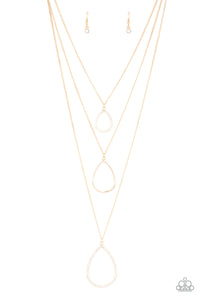 Make The World Sparkle- Gold Long Necklace And Earrings