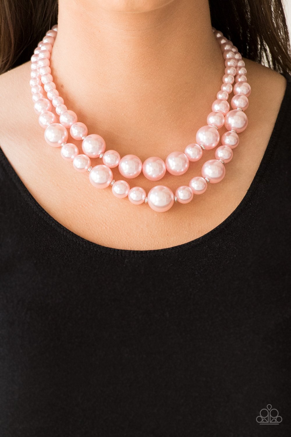 The More The Modest- Pink Pearl Necklace And Earrings