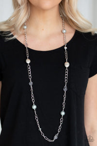 Only For Special Occasions- Silver Pearly Beads Necklace And Earrings