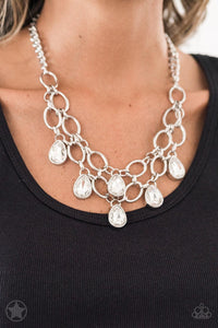 Show-Stopping Shimmer- Silver(Bling) Necklace And Earrings