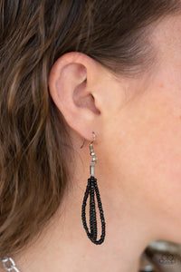 Peacefully Pacific- Black Necklace and Earrings