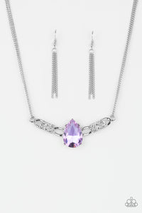 Way To Make A Entrance-Purple Necklace And Earrings