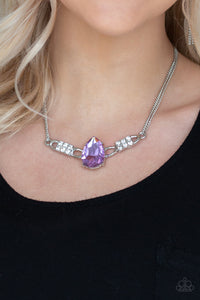 Way To Make A Entrance-Purple Necklace And Earrings