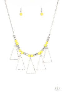 Terra Nouveau- (Yellow And Silver) Necklace And Earring Set