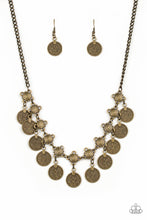 Load image into Gallery viewer, Walk The Plank- Brass Necklace And Earrings
