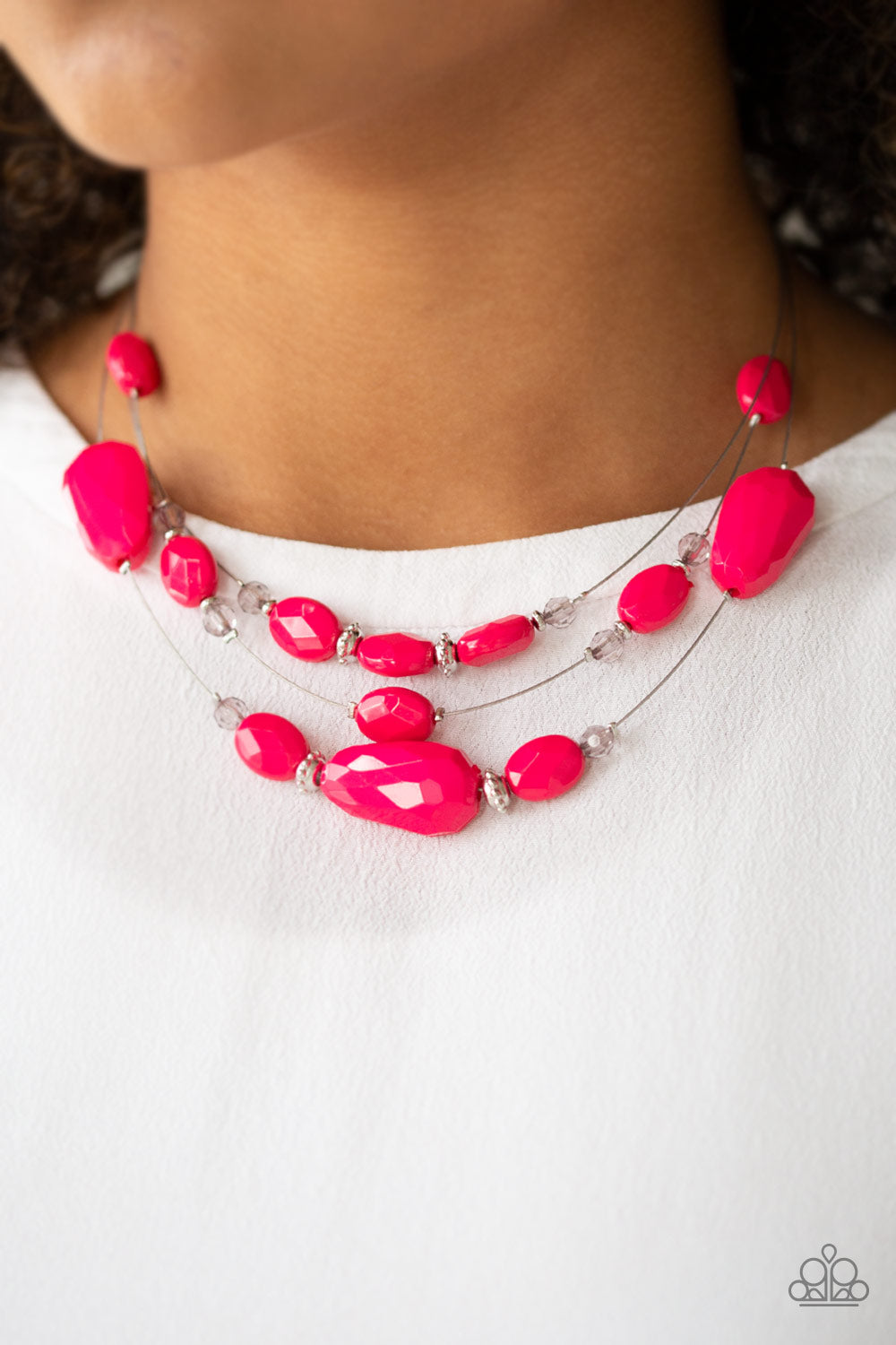 Radiant Reflections - Pink Necklace And Earrings