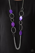 Cargar imagen en el visor de la galería, Kaleidoscope Coasts- Purple Necklace And Earrings
