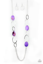Cargar imagen en el visor de la galería, Kaleidoscope Coasts- Purple Necklace And Earrings
