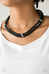 Put On Your Party Dress- Black (Bling) Necklace And Earrings