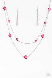 Raise Your Glass- Pink Necklace And Earrings