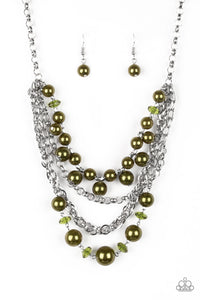 Rockin' Rockette- Green Necklace And Earrings