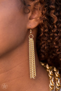 Scarfed For Attention- Gold Necklace And Earrings