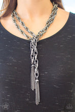 Load image into Gallery viewer, Scarfed For Attention- Gunmetal Necklace And Earrings
