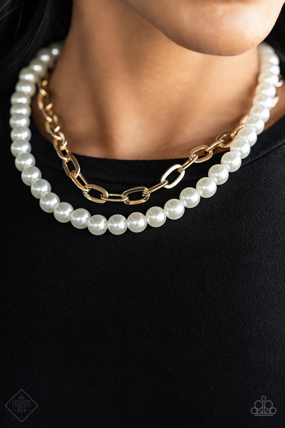 Suburban Yacht Club- Gold/Pearl Necklace And Earrings