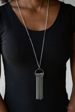 Load image into Gallery viewer, Terra Tassel- Silver Necklace And Earrings
