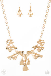 The Sands Of Time- Gold (Bling) Necklace And Earrings