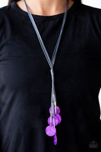 Tidal Tassels-Purple Necklace And Earrings