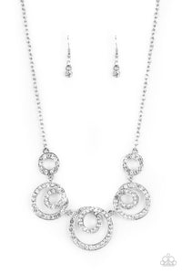 Total Head Turner- Silver/ Bling Necklace And Earrings