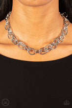 Load image into Gallery viewer, Tough Crowd- Silver Choker Necklace And Earrings

