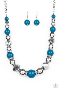 Weekend Party- Blue  (Bling) Necklace And Earrings