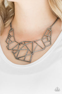 World Shattering- Gunmetal Necklace And Earrings